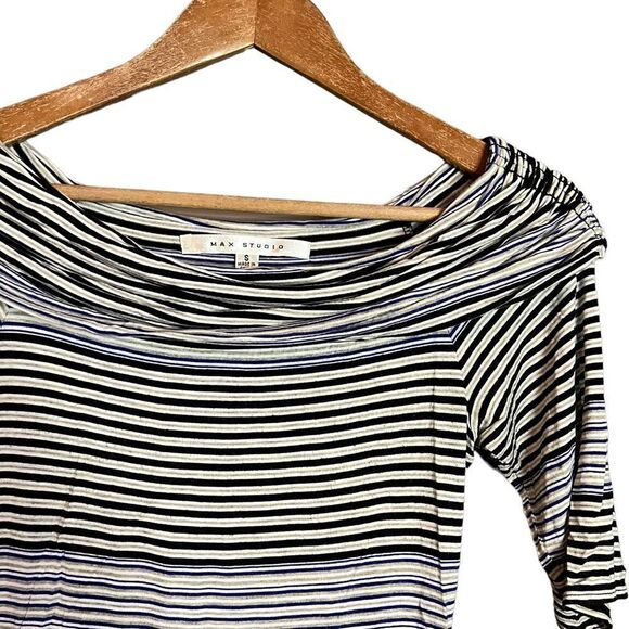 3 for $30! Max studio striped cowl neck shirt - Picture 2 of 9